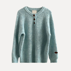 ボカシボタンラウンドウールニット(5color)