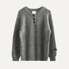 ボカシボタンラウンドウールニット(5color)