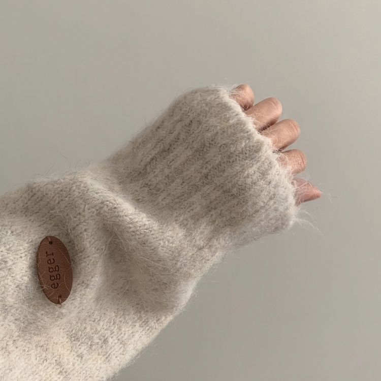 ボカシボタンラウンドウールニット(5color) IVORY