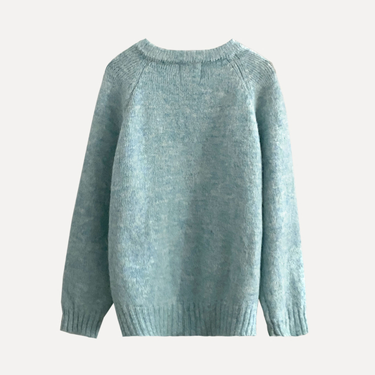 ボカシボタンラウンドウールニット(5color)