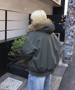 고퀄 털안감 오버핏 집업 야상 먹색