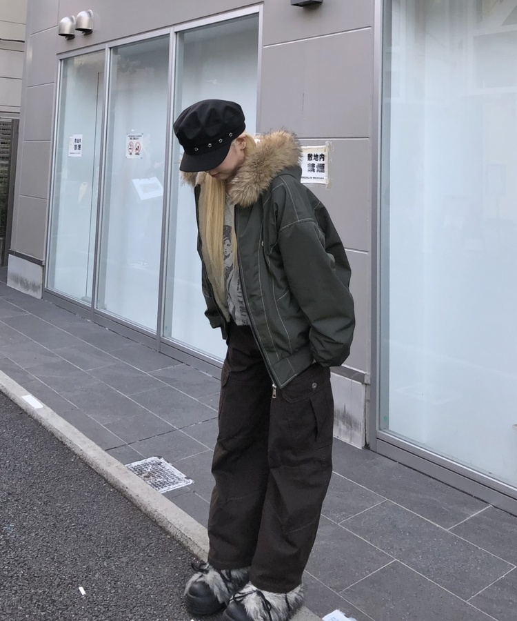 코튼 핀턱 카고 피그먼트 워싱 와이드 팬츠 밤색