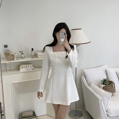 スクエアツイードミニワンピース IVORY