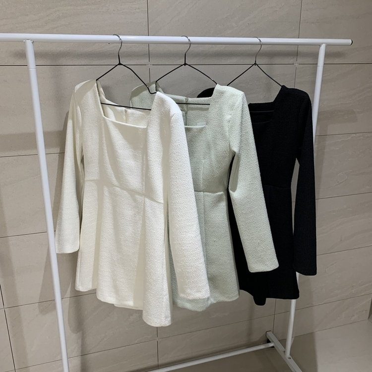 スクエアツイードミニワンピース