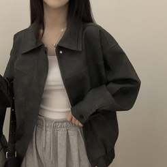 オーバーフィットライダーレザージャケット GREY