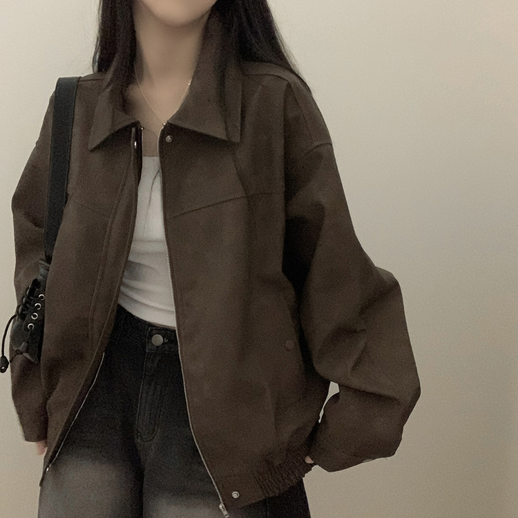 オーバーフィットライダーレザージャケット CHESTNUT BROWN