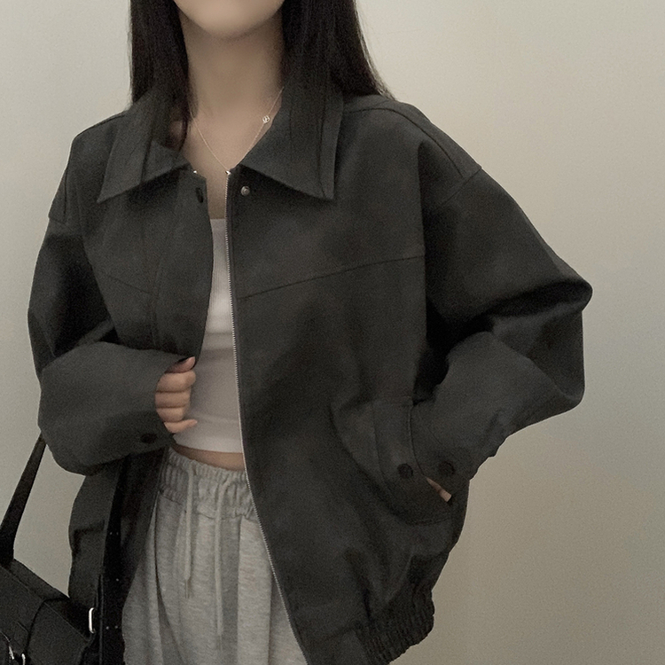 オーバーフィットライダーレザージャケット GREY