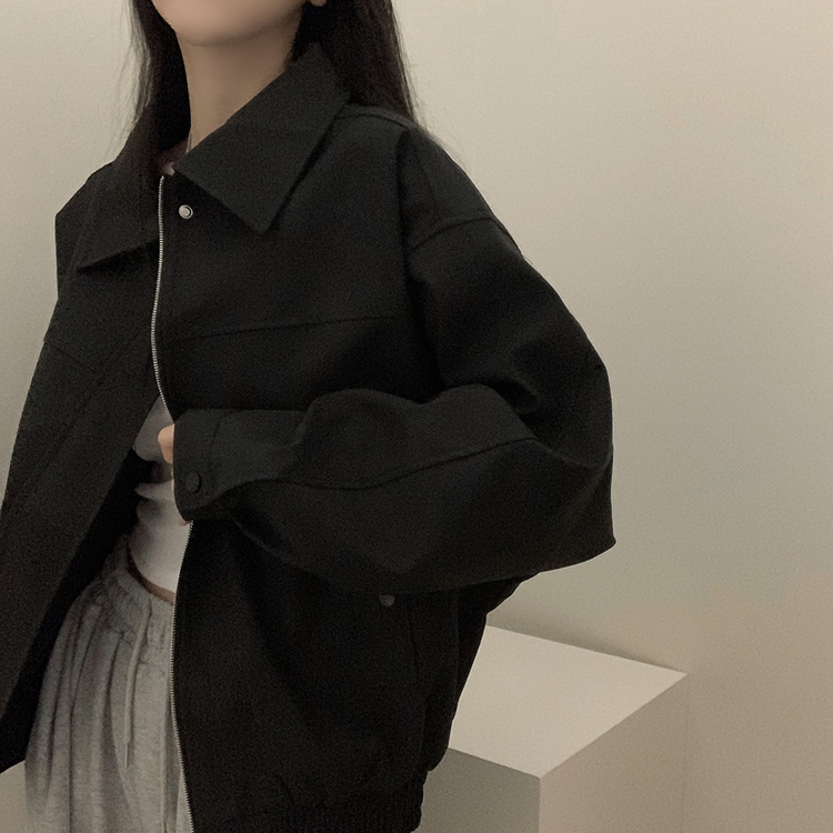 オーバーフィットライダーレザージャケット BLACK