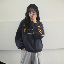 トラックラインプリンティングトレーナー NAVY