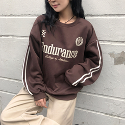 トラックラインプリンティングトレーナー BROWN