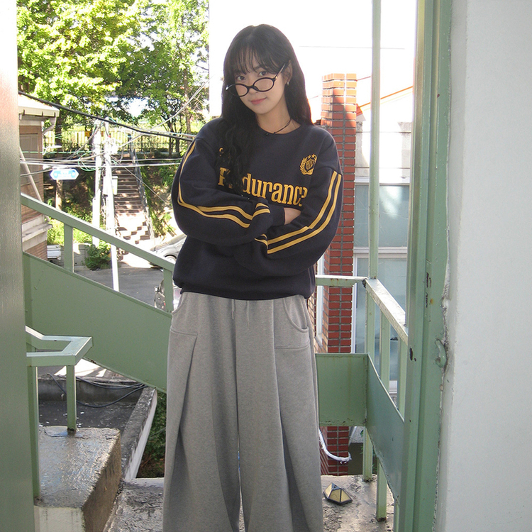 トラックラインプリンティングトレーナー NAVY