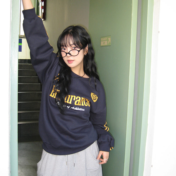 トラックラインプリンティングトレーナー NAVY