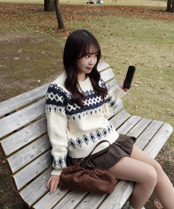 ノルディックラウンドニット IVORY