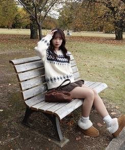 ノルディックラウンドニット IVORY