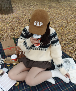 ノルディックラウンドニット IVORY