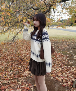 ノルディックラウンドニット IVORY