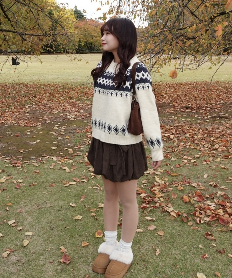 ノルディックラウンドニット IVORY