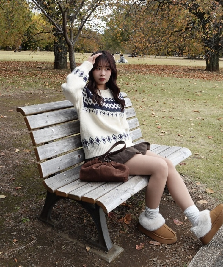 ノルディックラウンドニット IVORY