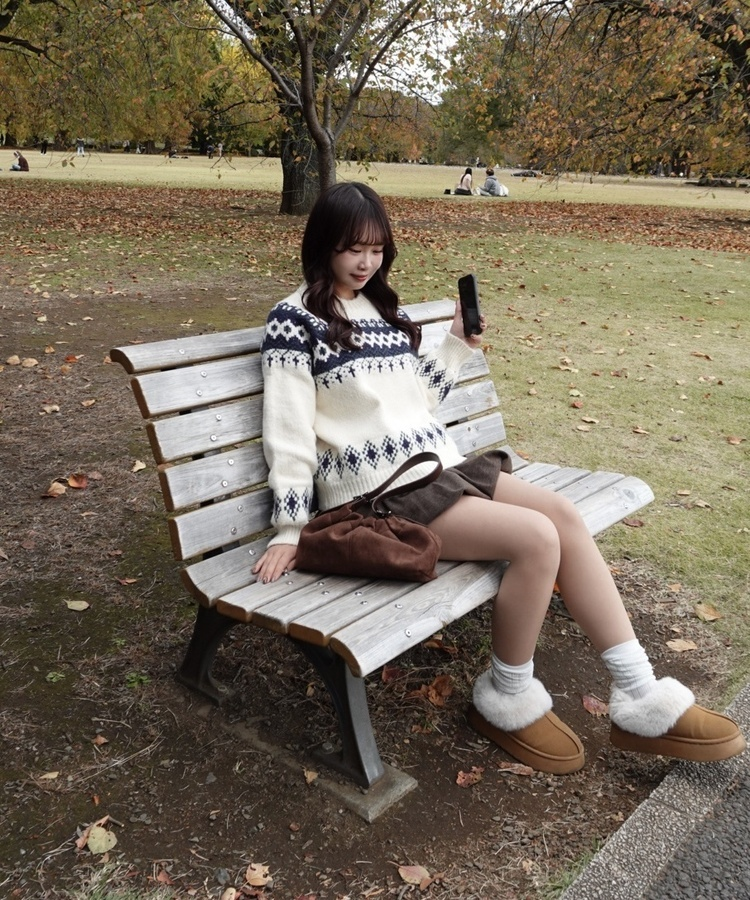 ノルディックラウンドニット IVORY