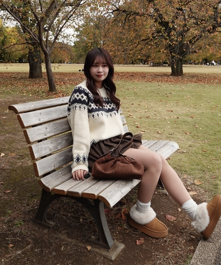 ノルディックラウンドニット IVORY