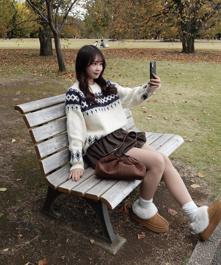 ノルディックラウンドニット IVORY