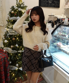 보들보들 리본 레이어드 니트 베이지