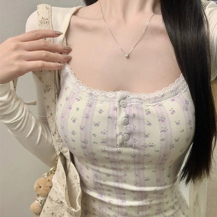 ボリュームキャップ、レース スリム ノースリーブ LIGHT PURPLE