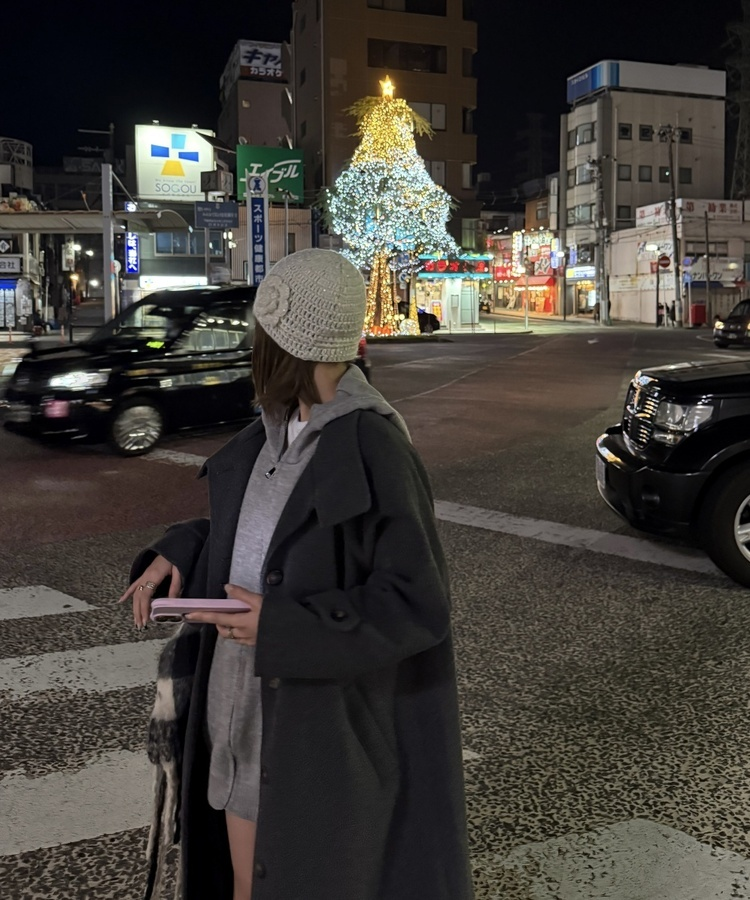 ビンテージコサージュビーニー LIGHT BEIGE