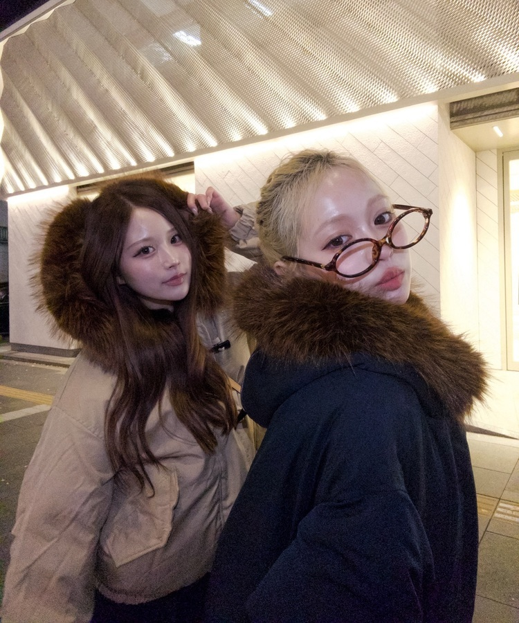 라쿤 양털 후드자켓 털 탈부착 가능 베이지