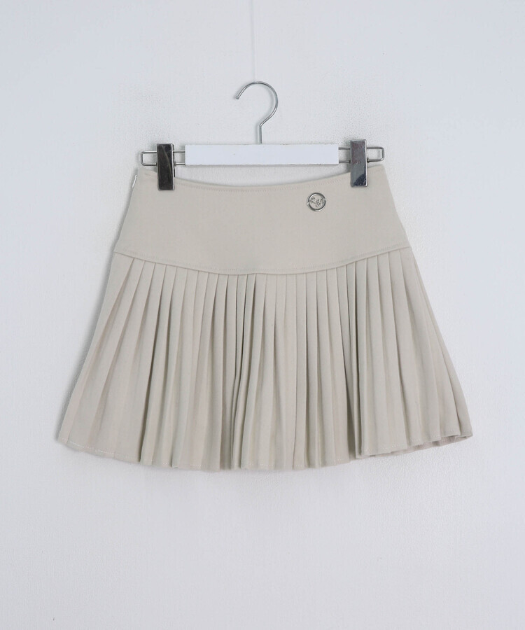모직 주름 미니 스커트 속바지