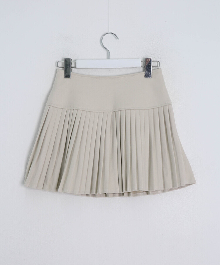 모직 주름 미니 스커트 속바지