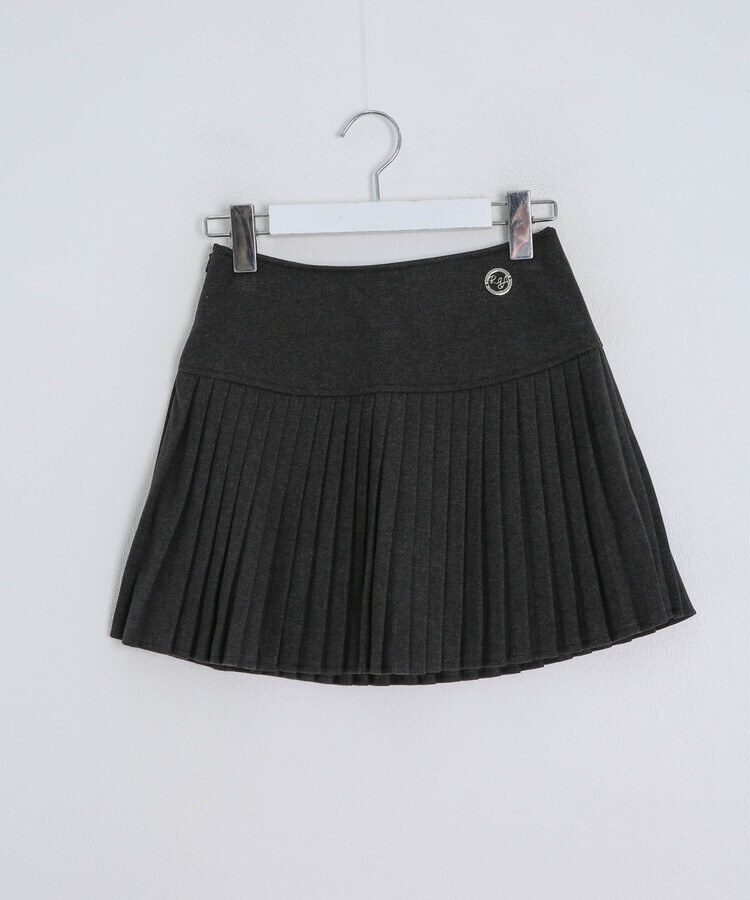 모직 주름 미니 스커트 속바지