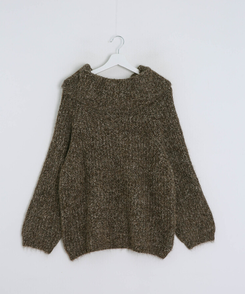 オーバーオフショルダーロングニット