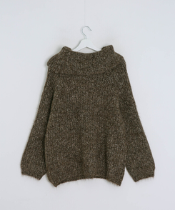 オーバーオフショルダーロングニット