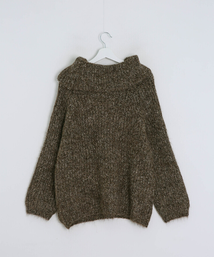 オーバーオフショルダーロングニット