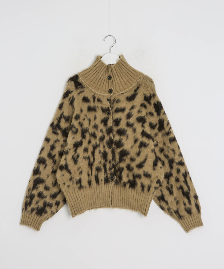 호피 지퍼 가디건