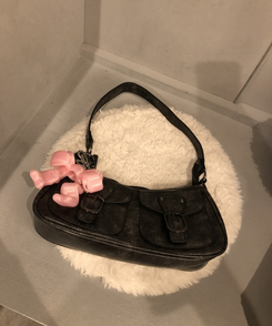 레트로 토드 앞포켓 크로스백 블랙