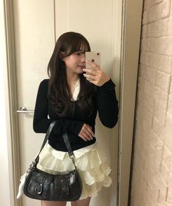 레트로 토드 앞포켓 크로스백 블랙