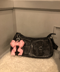 레트로 토드 앞포켓 크로스백 블랙