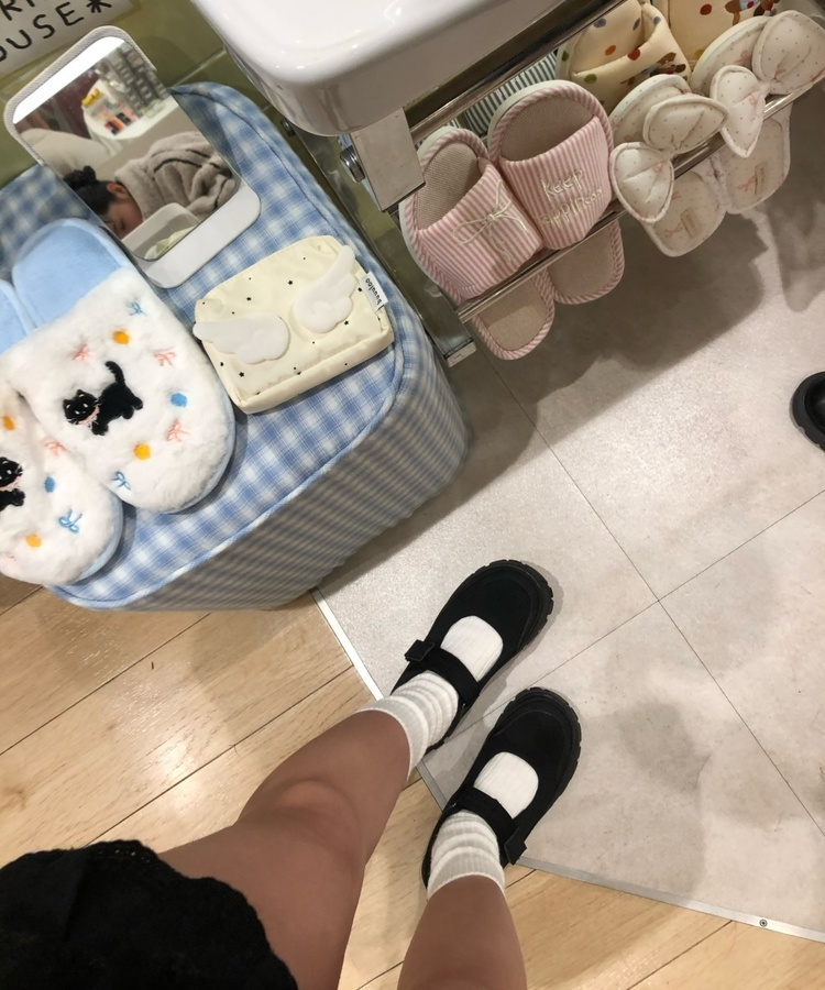 통굽 키높이 레더 메리제인 슈즈 블랙