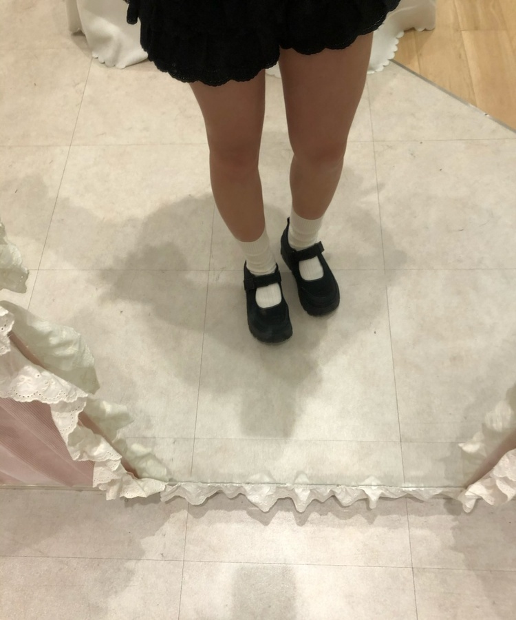 통굽 키높이 레더 메리제인 슈즈 블랙