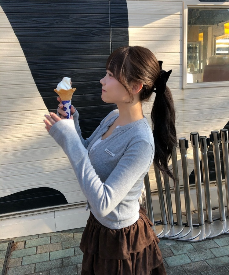 スエードティアードミニスカート BROWN