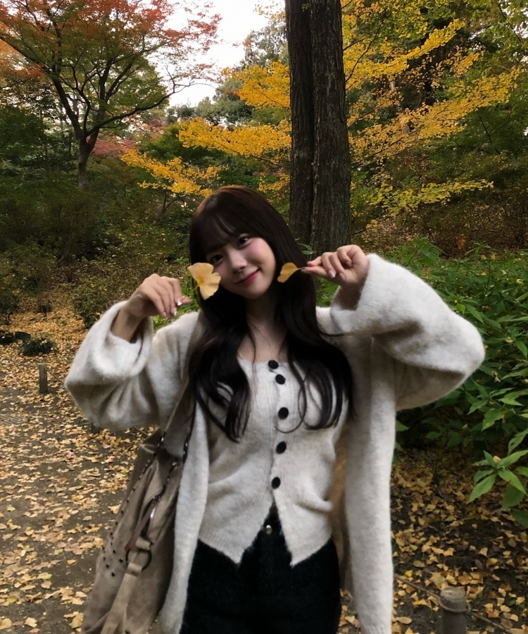 【SET】ロングカーディガン＋ボタンノースリーブトップス IVORY