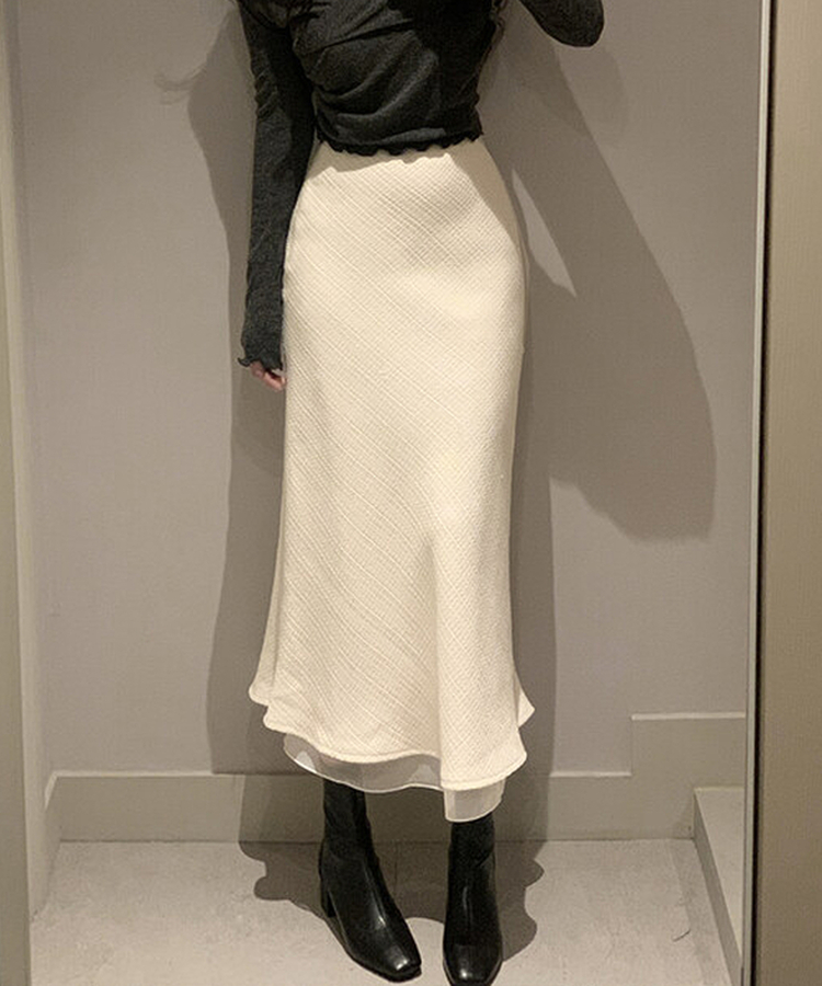 ツイードロングマーメイドスカート IVORY