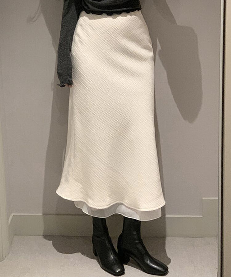 ツイードロングマーメイドスカート IVORY