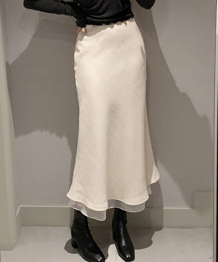 ツイードロングマーメイドスカート IVORY