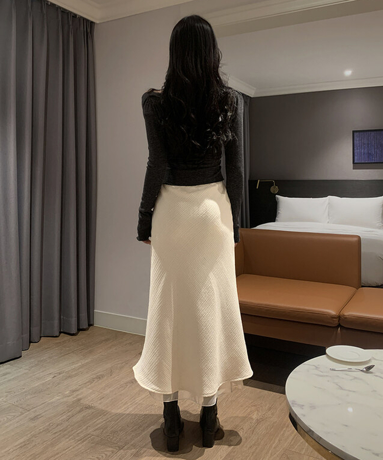 ツイードロングマーメイドスカート IVORY