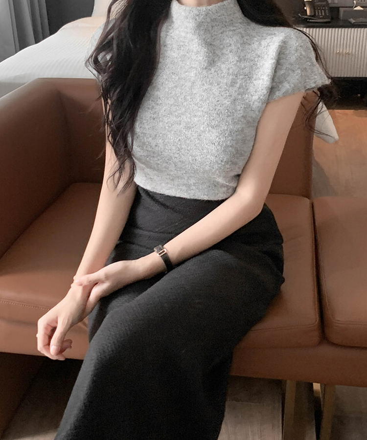 ツイードロングマーメイドスカート BLACK