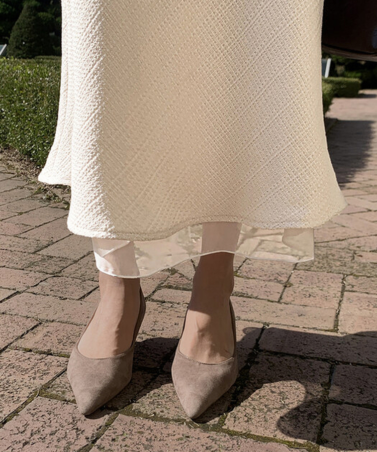 ツイードロングマーメイドスカート IVORY