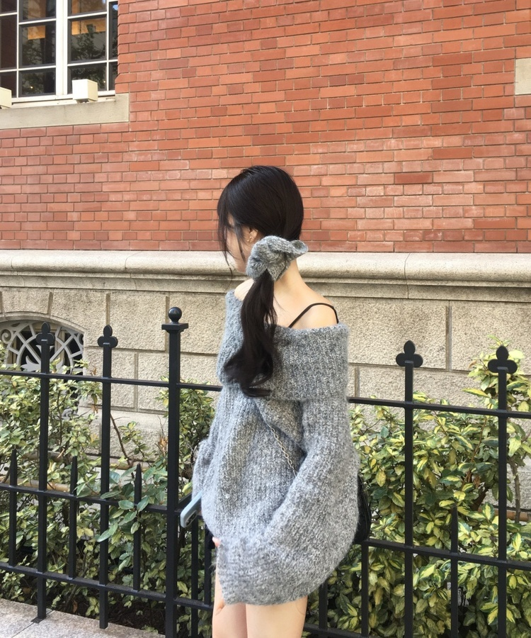 ラブリーモヘアニットヘアゴムセット GREY